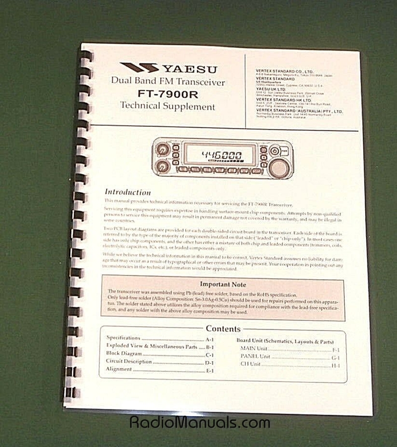 Yaesu FT-7800R Service Manual